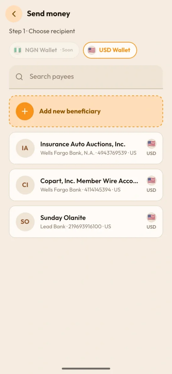 Cyphalet app — confirm and send payment